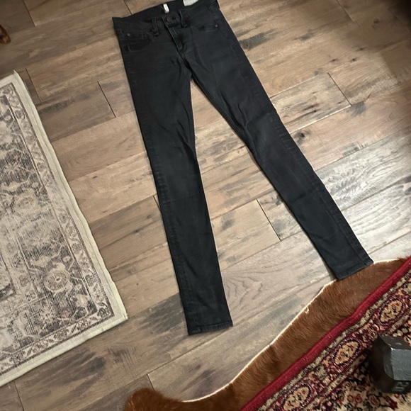 rag & bone JEAN legging 25 - 0 - 2 Black Super Stretch zip fly mid-rise - Picture 6 of 10